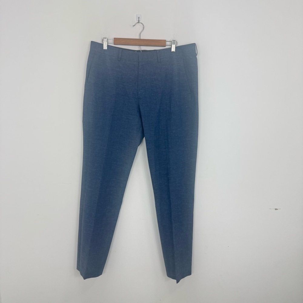 Bonobos Mens Italian Stretch Wool Dress Pants Blue Slacks 36x32 - Picture 2 of 11